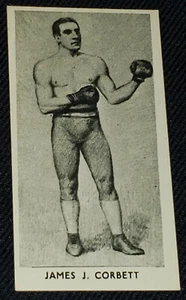 1938 JAMES J. CORBETT FAMOUS PRIZE FIGHTER KNOCK-OUT RAZOR BLADE BOXING CARD #22 - Picture 1 of 2
