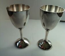 International Silver Co Stemmed Smooth Wine Glasses Goblets Cups Set of Two
