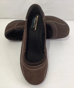 Zapatos sin cordones Sketchers para mujer talla 10 gamuza cuero espuma viscoelástica marrón - Imagen 1 de 11