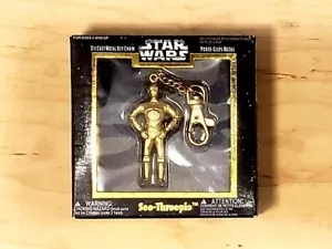 🚀🤖 Star Wars 1996 C3PO (See-Threepio) Die Cast Metal Key Chain By Placo Toys - Picture 1 of 2