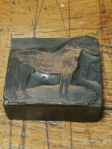 Vintage Letterpress Printing Block Advertising Logo horse b1 - Picture 1 of 6