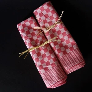 Geschirrtücher 2er SET Küchenhandtücher Küchentücher 100 % Baumwolle ROT - Bild 1 von 7