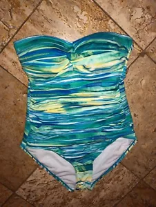 Costume intero Ralph Lauren blu fascia donna 6 nuovo con etichetta - Foto 1 di 6