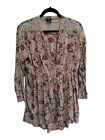 TORRID Womens Tunic Top LEXIE Hi-low Gray Floral Lace Babydoll Size 0X