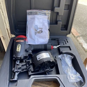 Roofing Coil Nailer Gun 1”-2-1/4” Safety Goggles Oil 3+ Pro Carrying Case - Picture 1 of 10
