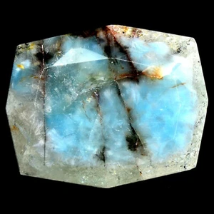8.42 CT CUSHION NATURAL WHITE & BLUE PARAIBA GILLALITE QUARTZ - Picture 1 of 2