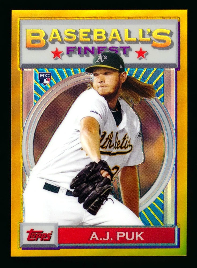 2020 TOPPS FINEST FLASHBACKS AJ PUK RC 1993 GOLD REFRACTOR ATHLETICS SP #22/50!