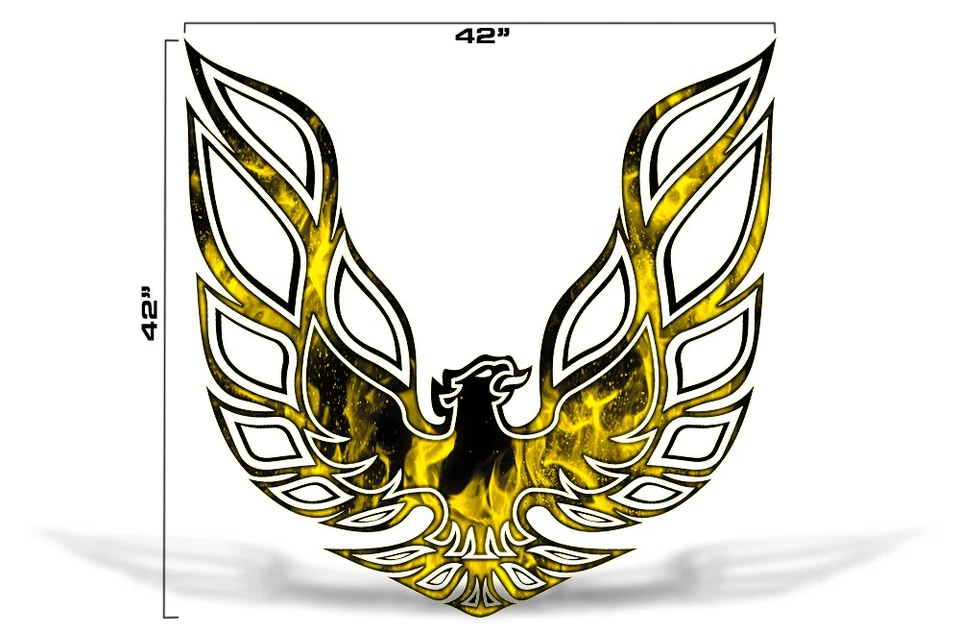 Calcomanía adhesiva gráfica Firebird Hood 42" X 42" para Pontiac Trans Am LLAMAS AM AM AM AM AM AM YELLOW FLAMES Foto 1 de 4