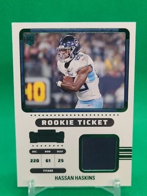 2022 Panini Contenders - Hassan Haskins - Rookie Ticket Green Swatches Relic - Image 1 of 4