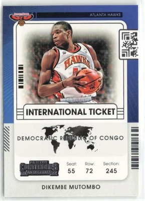 2021-22 Panini Contenders International Ticket Dikembe Mutombo Atlanta Hawks #28 - Image 1 of 2