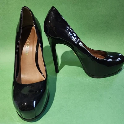 Pour La Victoire Anthropologie Black Patent Leather Size 7.5 Heels Platform  - Image 1 of 4
