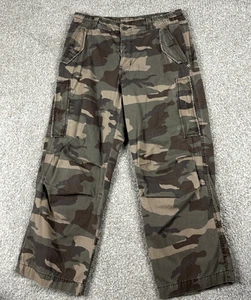 Vintage Mossimo Cargo Supply Pants Mens 34x32 Green Camo Skater Y2K 34x28.5* - Picture 1 of 10