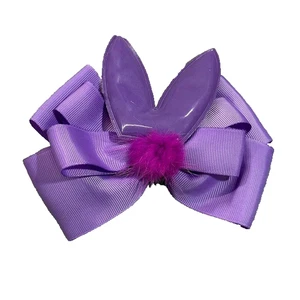 NUEVO niñas moños de pelo clip accesorio morado conejito - Imagen 1 de 3