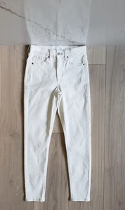 Topshop Jeans Moto Jamie White Womens 25x28 High Waist Ankle Skinny Denim Pants - Picture 1 of 6