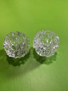 Tiffany & Co. Bergschliff Kristallglas facettiert 3" 2er Set Votivkerzenhalter - Bild 1 von 7