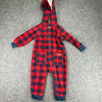 Mono de una pieza con capucha polar a cuadros búfalo 7 for All Mankind para niños Foto 1 de 4
