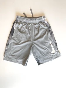 EUC S 8 Nike Boys Athletic Shorts Light Gray White Dri-Fit 850454-012 Sports - Picture 1 of 11