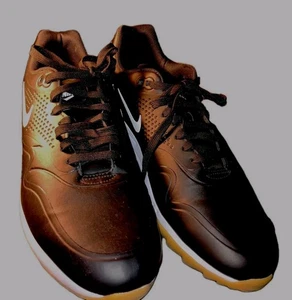 Nike Air Max 1 Golf Shoes Black Gum 10.5 2019 NEW Rare Authentic Trainer/Runner - Picture 1 of 8
