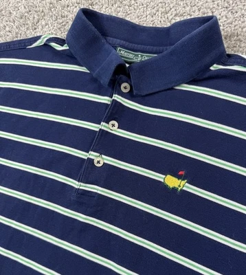 Camisa polo masculina listrada de algodão Pima Masters Collection golfe GG - Imagem 1 de 4