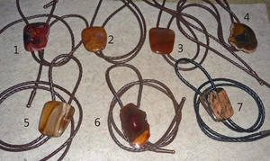 Handarbeit, Jaspis, Achat Edelstein Bolo Tie polierter Naturstein - Auswahl 1 - Bild 1 von 8