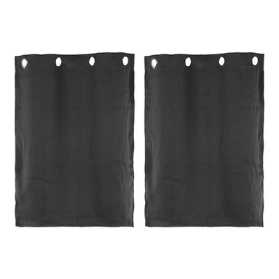 Short Tier Curtains 29"W x 35"L French Window Half Curtain 2 Panels Black - Image 1 of 4