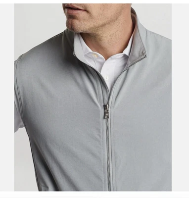 NWT Peter Millar Gale Gray Solstice Performance Hybrid Full-Zip Vest 2XL Golf - Image 1 of 4