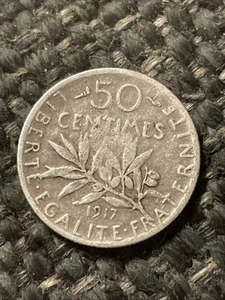 Silbermünze Frankreich 50 Centimes 1917 - Bild 1 von 2