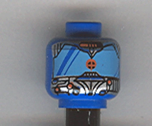 LEGO - Minifig, Head Alien with Blue Eye Mask Large, Red Dot Pattern - Blue - Image 1 of 1
