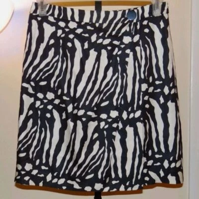 Falda profesional Ann Taylor blanca y negra de seda y lana talla 2P Foto 1 de 4