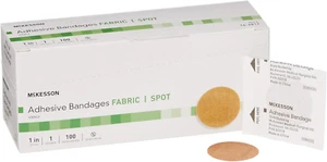 Adhesive Bandages, Sterile, Fabric Spot, 1 in, 100 Count, 1 Pack - Picture 1 of 1
