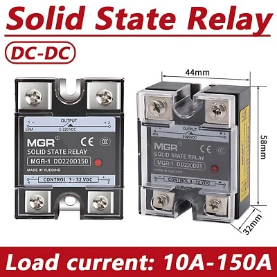 10A-120A Single-phase Solid State Relay SSR DC-DC Input 3-32V DC Load 5-220V ​DC - Image 1 of 4