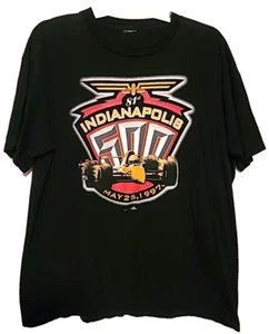 Vtg 1997 Indianapolis Indy 500 IRL Men's Black t-shirt XL/2xl? Delco Electronics - Picture 1 of 11