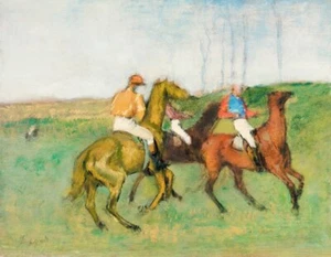 Jockeys and Race Horses ca 1890 1895, Edgar Degas, Art Print Poster 11" x 14" - Picture 1 of 1