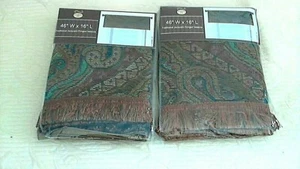 Trad Jacquard Fransen Volants Set 2 46" B x 16" L 5 nur Punkte sauber NEU in Packung - Bild 1 von 6
