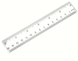 6 Inch Clear Ruler Light - 15 Centimeter/Inch Measure - Plastic Tool Grading - Picture 1 of 3