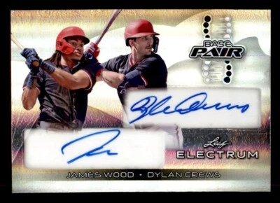 2024 Leaf Electrun James Woon/ Dylan Crews Base Pair Rookie Draft Auto #1/5 - Image 1 of 2