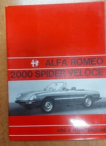 Manuale Uso e Manutenzione Duetto Alfa Spider 2000 Veloce stampa 12/74 - Foto 1 di 4