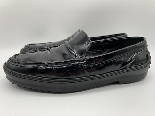 TOD’S Scarpe mocassini da guida TOD's donna US 8 5 platform neri in vernice