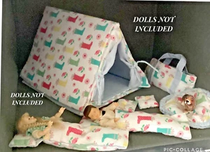 Dolls house tent, sleeping Bags and accessories.  Boot pattern   1:12TH  SCALE - Picture 1 of 18