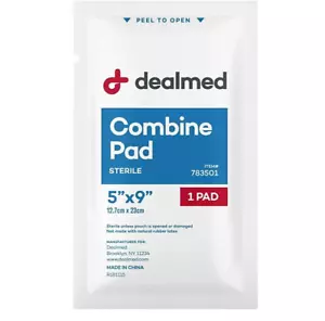 Dealmed Sterile Abdominal ABD Combine Pads 5" x 9" - 20 Individuals - Picture 1 of 4