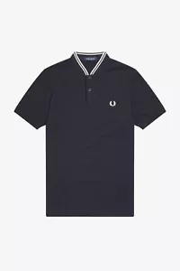 Fred Perry Polo Cuello Estilo Bomber M4526 Hombre Azul Marino Nuevo SS24 - Imagen 1 de 3
