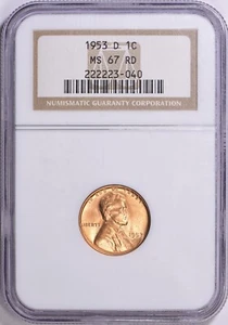 1953 D Lincoln Cent NGC MS67 RED - Picture 1 of 4