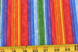 26" Long Bright Colorful Striped Quilt Cotton, Fabric Traditions, P8537 - Picture 1 of 6