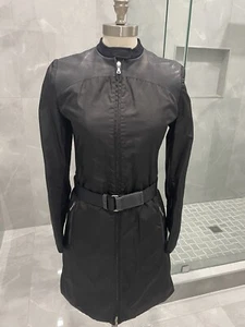 PRADA BLACK RAIN COAT EU SIZE 40 - Picture 1 of 24