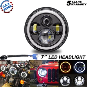 100W 7" inch LED Projector Headlight for Honda Harley Kawasaki Motorcycle Yamaha - Picture 1 of 18