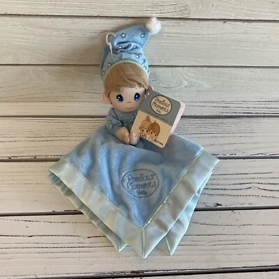 Vintage Precious Moments Lovey Character Blanket Security Lovie Boy Satin Pray - Изображение 1 из 4