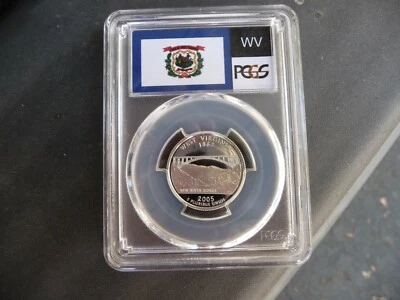 2005 s silver proof West Virginia statehood quarter PCGS PR 70 DCAM - Image 1 of 2
