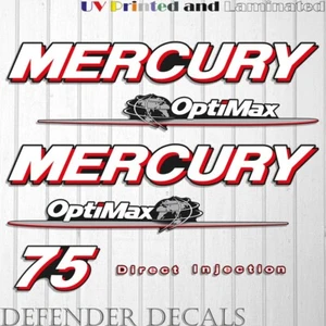 Mercury 75 HP 2-Stroke Optimax DI 2006-2012 outboard engine decal sticker kit - Picture 1 of 1