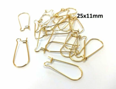 10 шт. 304 из нержавеющей стали почки провод серьги крючки - 25 мм x 11 мм - средний  - Изображение 1 из 2