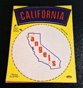1968-1972 VINTAGE FLEER REAL CLOTH PEEL OFF STICKER CALIFORNIA ANGELS EXMT++!!!! - Picture 1 of 2